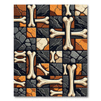Ochre Black Bone Mosaic Grid Rug