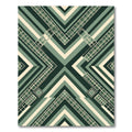 Geometric Forest Green Angular Grid Art Rug