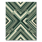 Geometric Forest Green Angular Grid Art Rug
