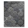 Silver Embossed Clover Medallions Rug