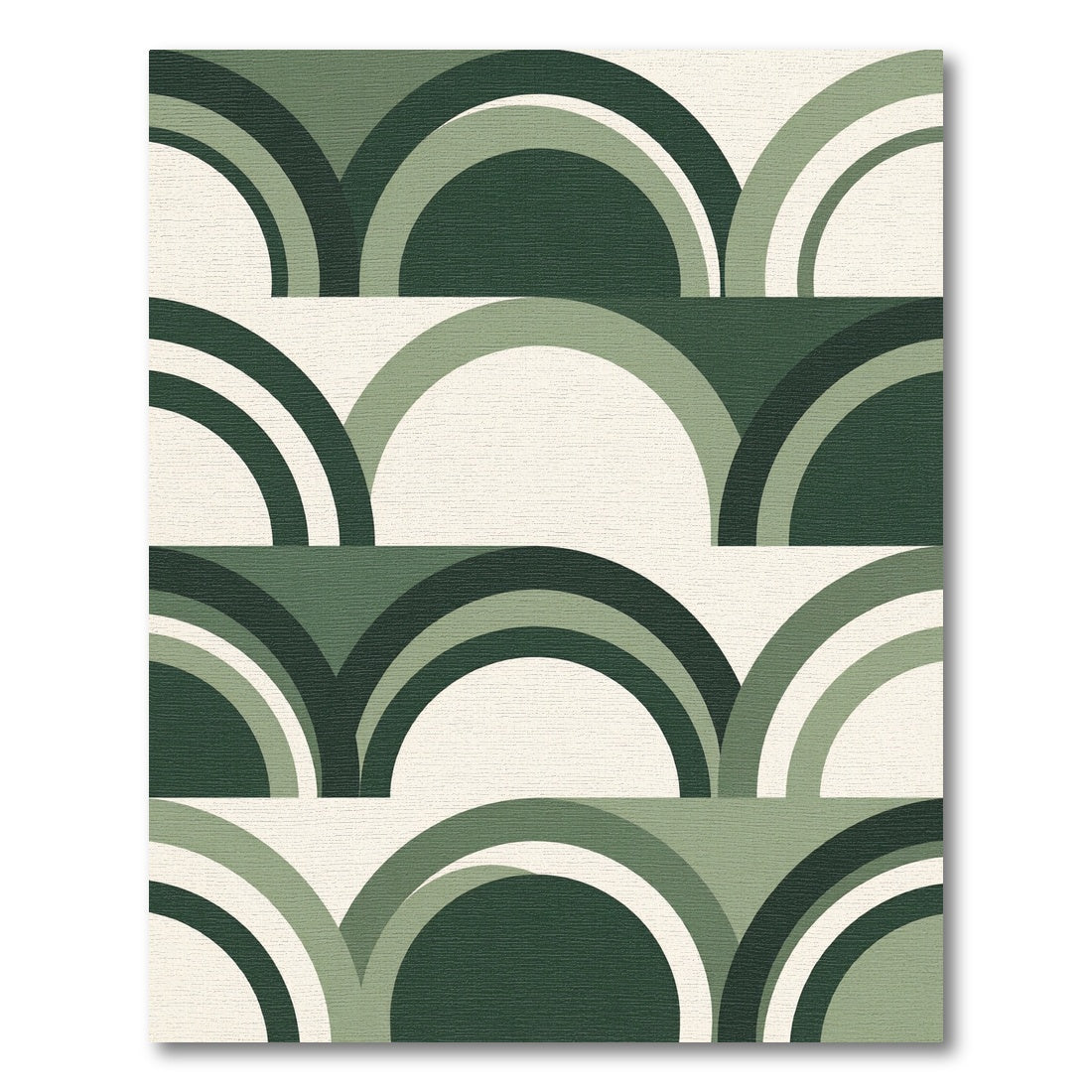 Modern Sage Green Abstract Geometric Arch Rug