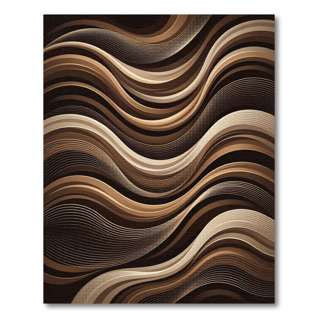 Rich Earthy Tone Wavy Stripe Rug