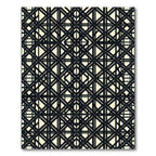 Monochromatic Black Geometric Art Deco Grid Rug