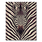 Zebra Stripe Portrait Black And Beige Rug