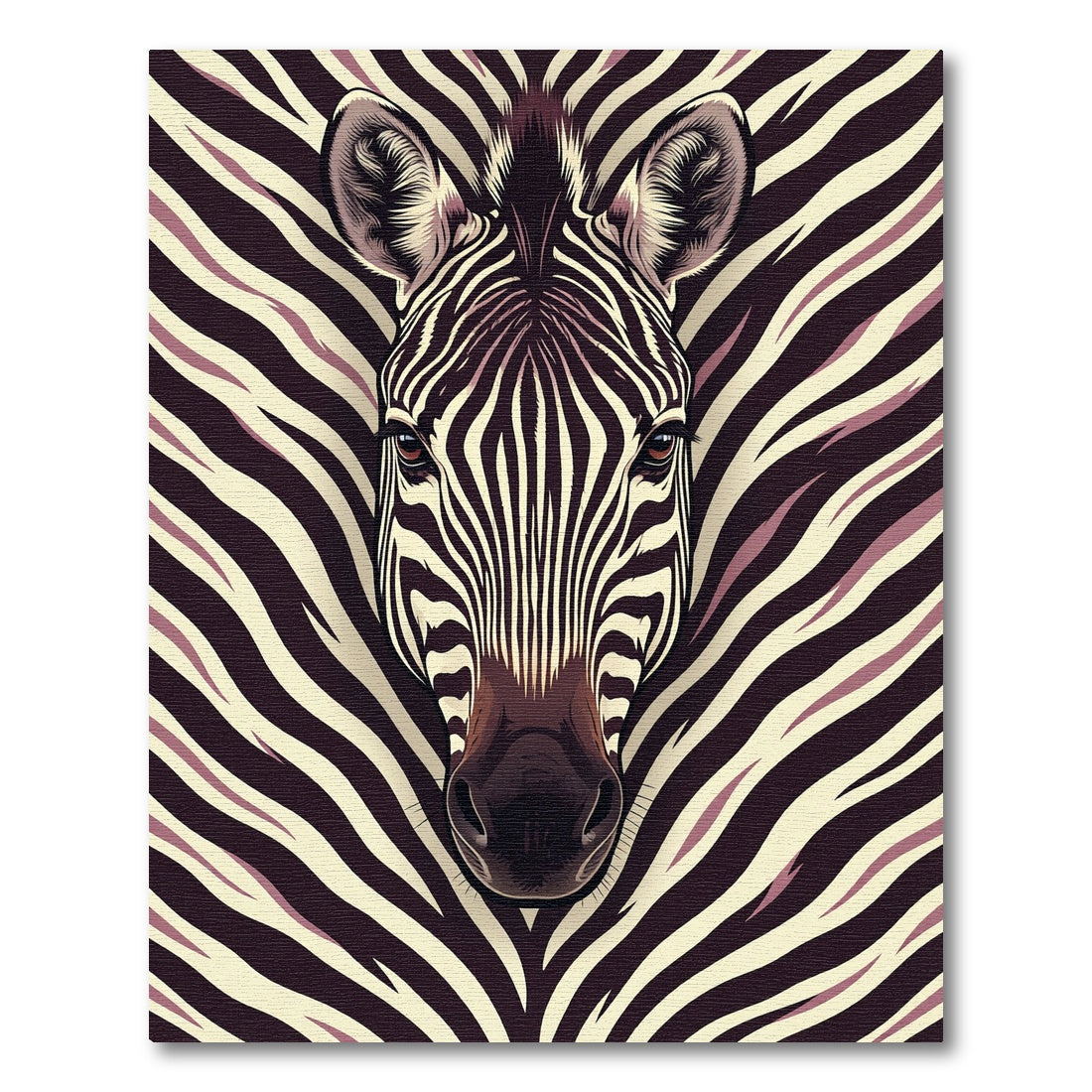 Zebra Stripe Portrait Black And Beige Rug
