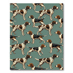 Vintage Beagle Dog Repeating Sage Interior Rug