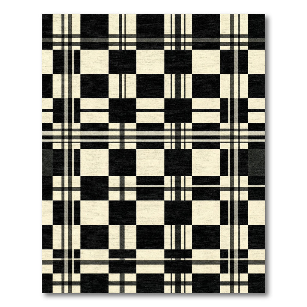 Monochrome Checkered Tartan Lines Rug