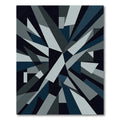 Deep Blue Geometric Burst Rug