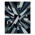 Deep Blue Geometric Burst Rug