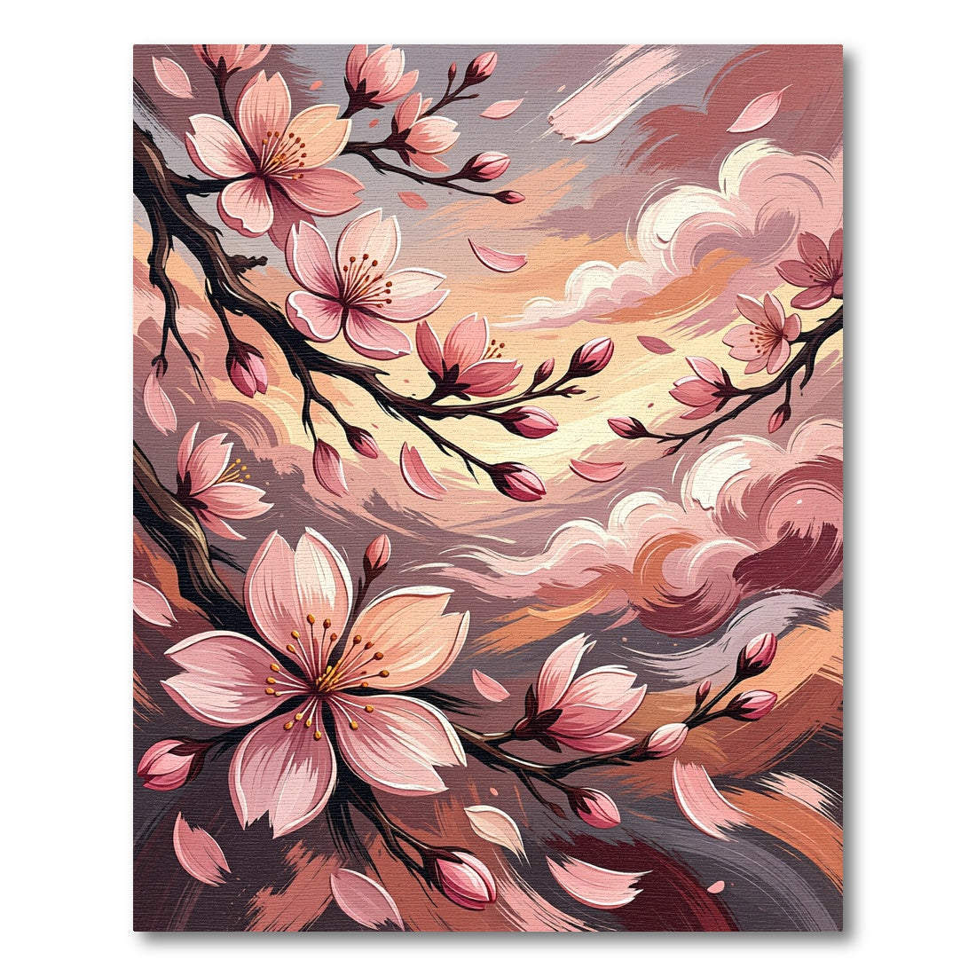 Ethereal Pink Cherry Blossom Sky Rug