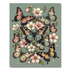 Whimsical Pastel Butterfly Garden Rug