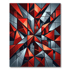 Geometric Red And Gray Shards Rug