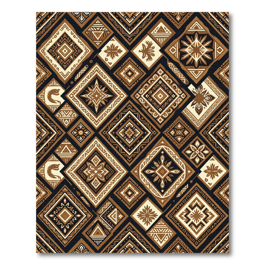 Rich Earthy Diamond Medallions Rug