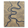 Modern Navy and Sand Topographic Line Rug
