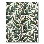 Elegant Sage Green Eucalyptus Leaf Vines Rug
