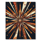 Radiant Burnt Orange Celestial Starburst Rug