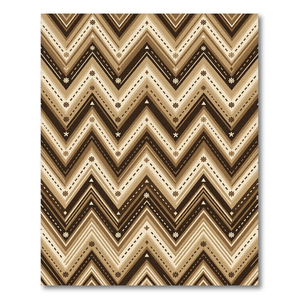 Earthy Tones Chevron Floral Zigzag Rug