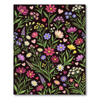 Dark Meadow Floral with Floating Hearts Rug