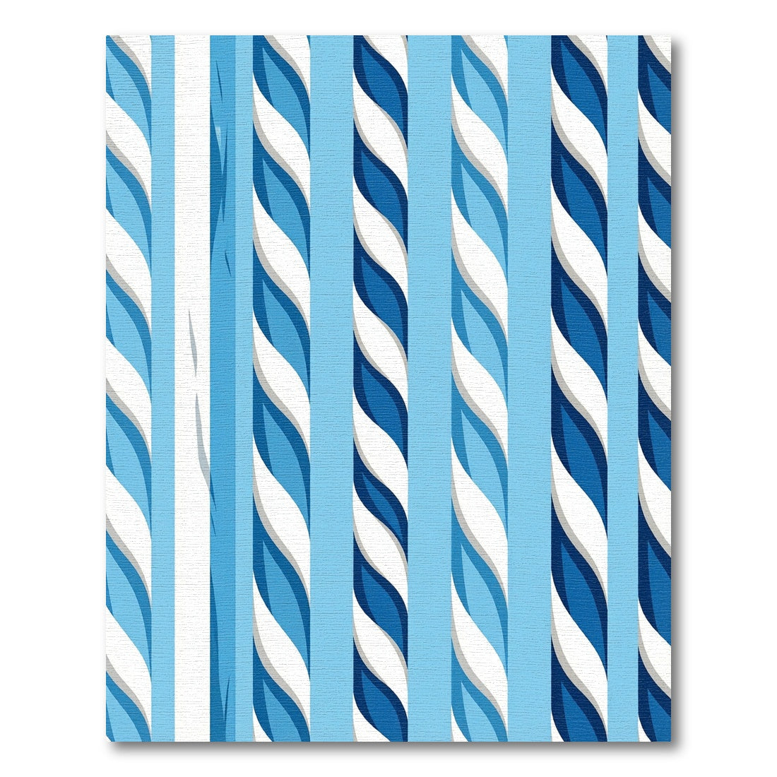 Blue White Twisted Stripe Harmony Rug