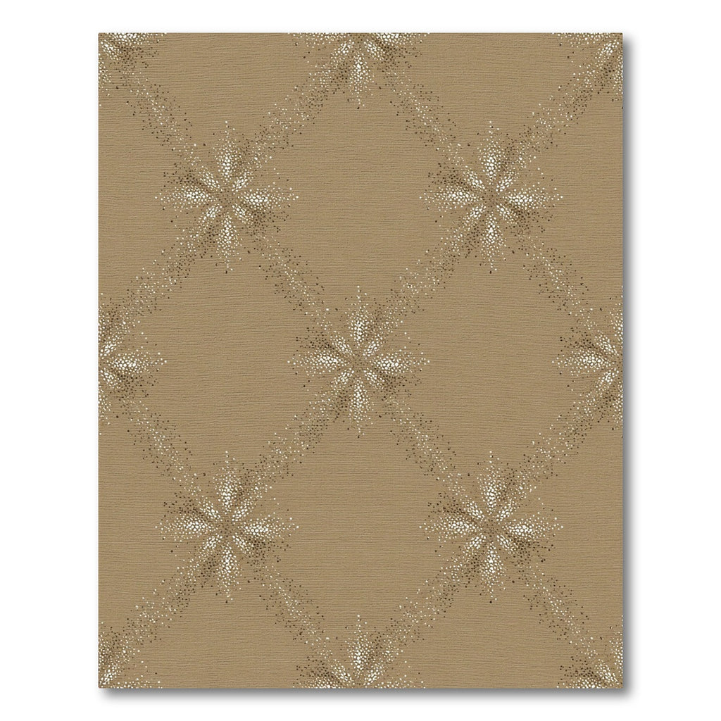 Golden Starburst Diamond Lattice Rug
