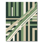 Minimalist Olive Geometric Linear Abstract Rug