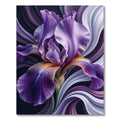 Elegant Purple Iris Swirl Abstract Rug