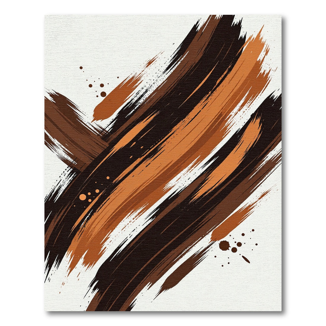 Bold Brown Brushstroke Splash Rug