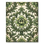 Sage Green Scroll Floral Medallion Rug