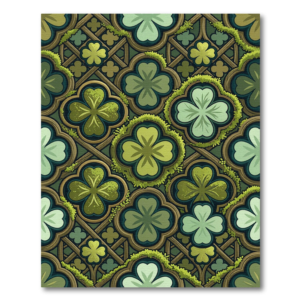 Mossy Emerald Clover Four Leaf Quadrate Rug