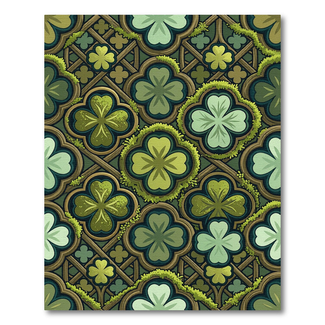 Mossy Emerald Clover Four Leaf Quadrate Rug