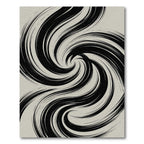 Minimalist Monochrome Abstract Swirling Vortex Rug