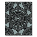Elegant Sage Black Ornate Hexagonal Medallion Rug
