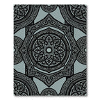 Elegant Sage Black Ornate Hexagonal Medallion Rug