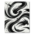 Dynamic Black Brushstroke Dragon Swirl Rug