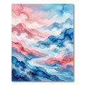 Watercolor Abstract Mist Mountain Landscape Rug
