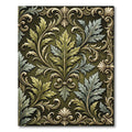 Ornate Forest Green Acanthus Leaf Damask Rug
