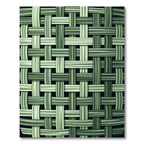 Green Woven Basket Weave Rug