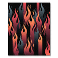 Red Orange Gray Flame Stripes Rug