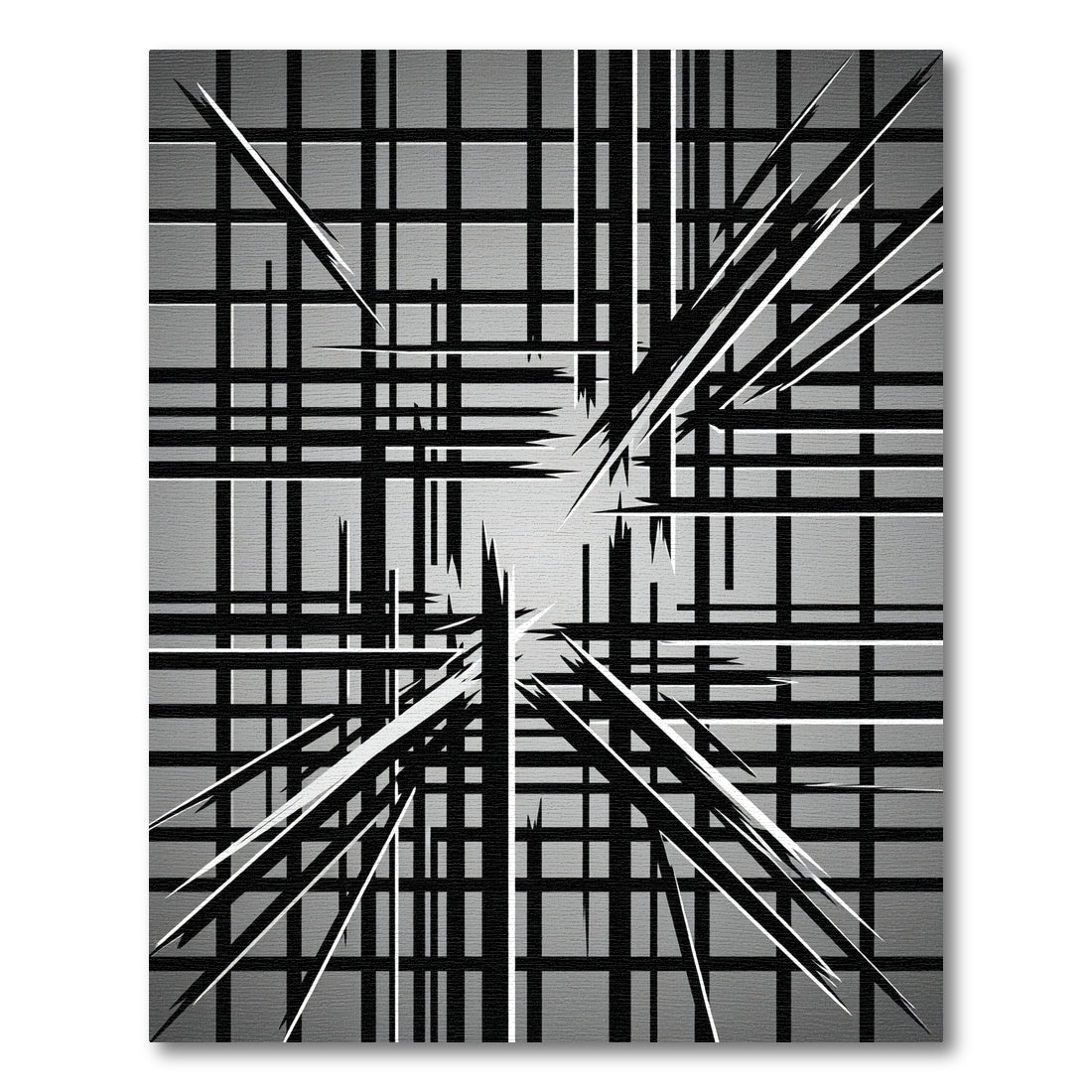 Monochromatic Geometric Abstract Linear Grid Rug