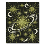 Celestial Olive Starburst Cosmic Ring Rug