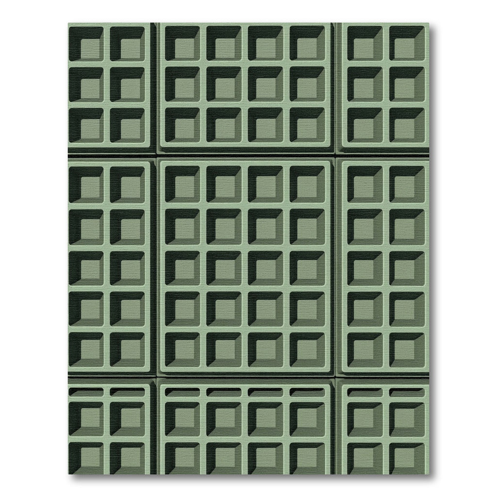 Sage Green Geometric Grid Texture Rug
