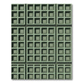 Sage Green Geometric Grid Texture Rug