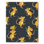 Whimsical Yellow Mouse Cartoon Background Rug