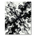 Monochrome Abstract Ink Flow Swirl Rug