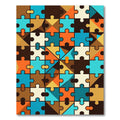 Abstract Puzzle Pieces Geometric Composition Rug