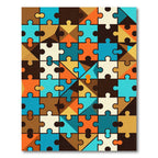 Abstract Puzzle Pieces Geometric Composition Rug