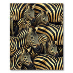 Luxurious Black Gold Zebra Herd Rug