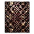 Art Deco Maroon Gold Geometric Lattice Rug