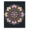 Elegant Floral Orchid Mandala Round Rug