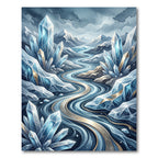 Icy Blue Crystal River Landscape Rug